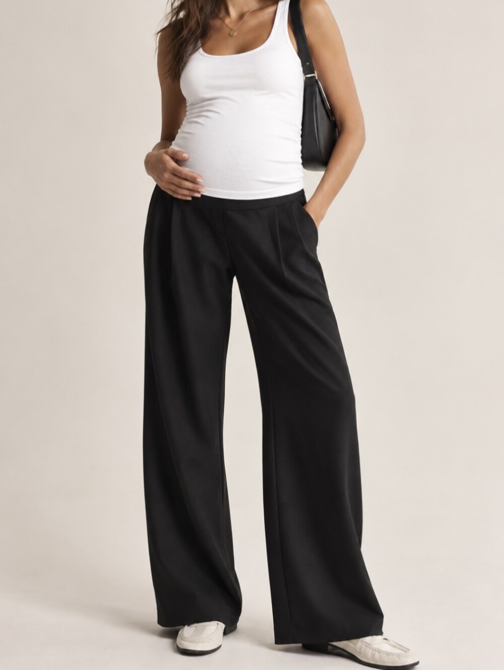 Abercrombie & Fitch Sloane Maternity Wide Leg Pleated Black Pants NEW 28 / 6